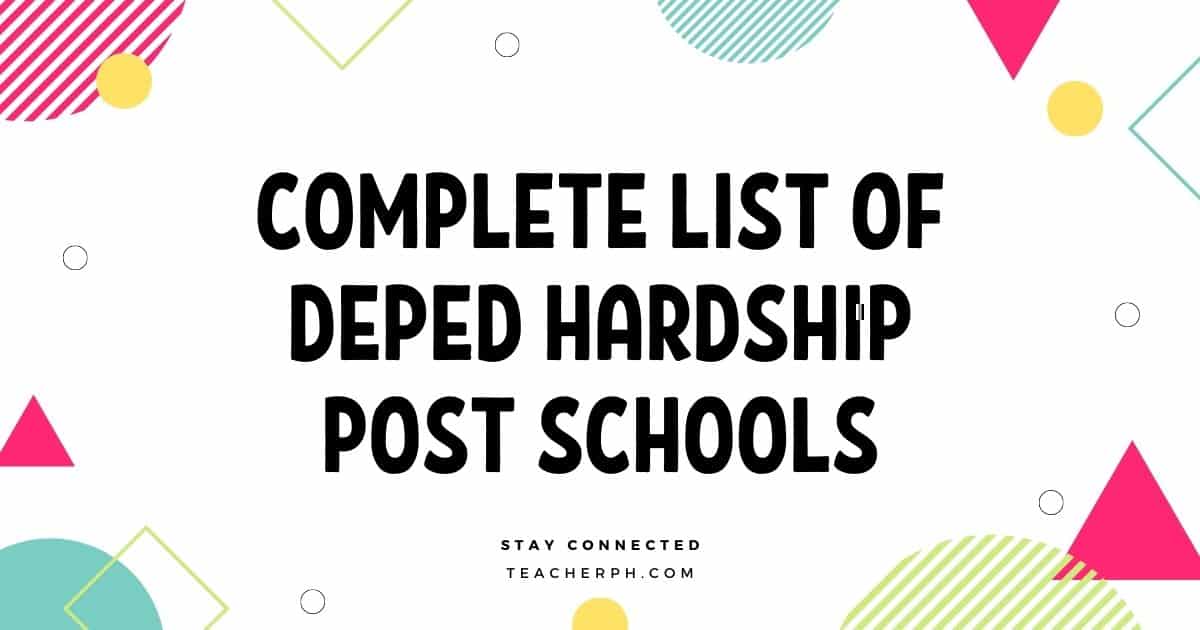 Complete List of DepEd Hardship Post Schools
