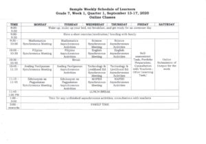 DepEd General Guidelines on Class and Teacher Programs/Schedules ...