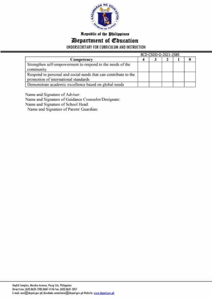 DepEd Grade 4-6 Homeroom Guidance Learner’s Development Assessment Intermediate Level