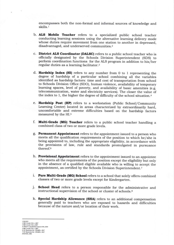 DepEd Guidelines on the Grant of Special Hardship Allowance for Public School Teachers FY 2021