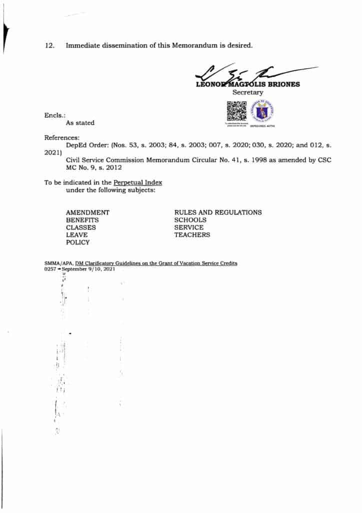 DepEd Clarificatory Guidelines on the Grant of Vacation Service Credits to Teachers for School Year 2020-2021 in Light of the COVID-19 Pandemic