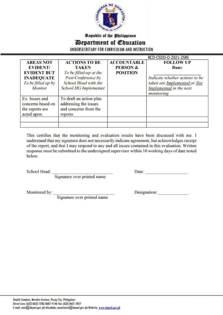 DepEd Revised Implementation of Homeroom Guidance for School Year 2021-2022