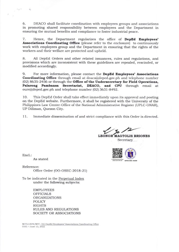 DepEd Employees’ Associations Coordinating Office (DEACO)