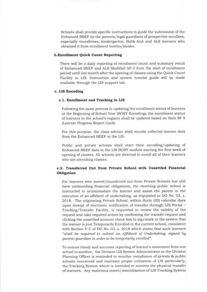 DepEd Guidelines on Enrollment for School Year 2022-2023 in the Context of the Re-Introduction of the In-person Classes