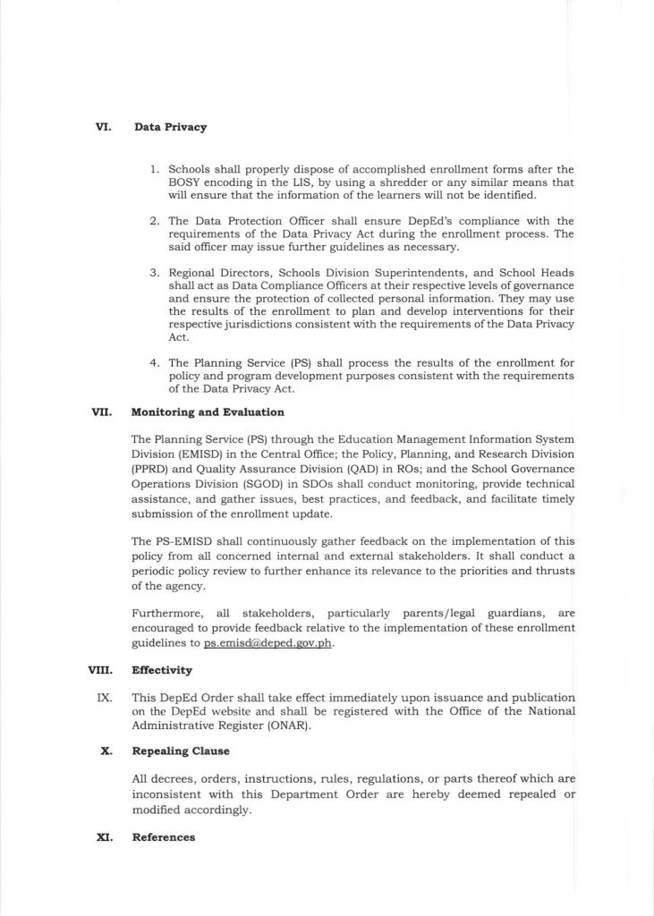 DepEd Guidelines on Enrollment for School Year 2022-2023 in the Context of the Re-Introduction of the In-person Classes