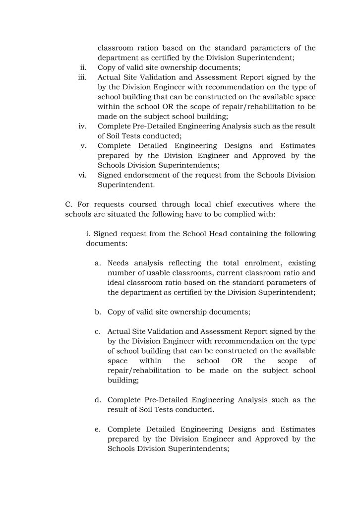 Protocols and Guidelines on the Submission, Receipt, and Processing of Requests Related to the School Building Program - DepEd Order No. 36, s. 2022