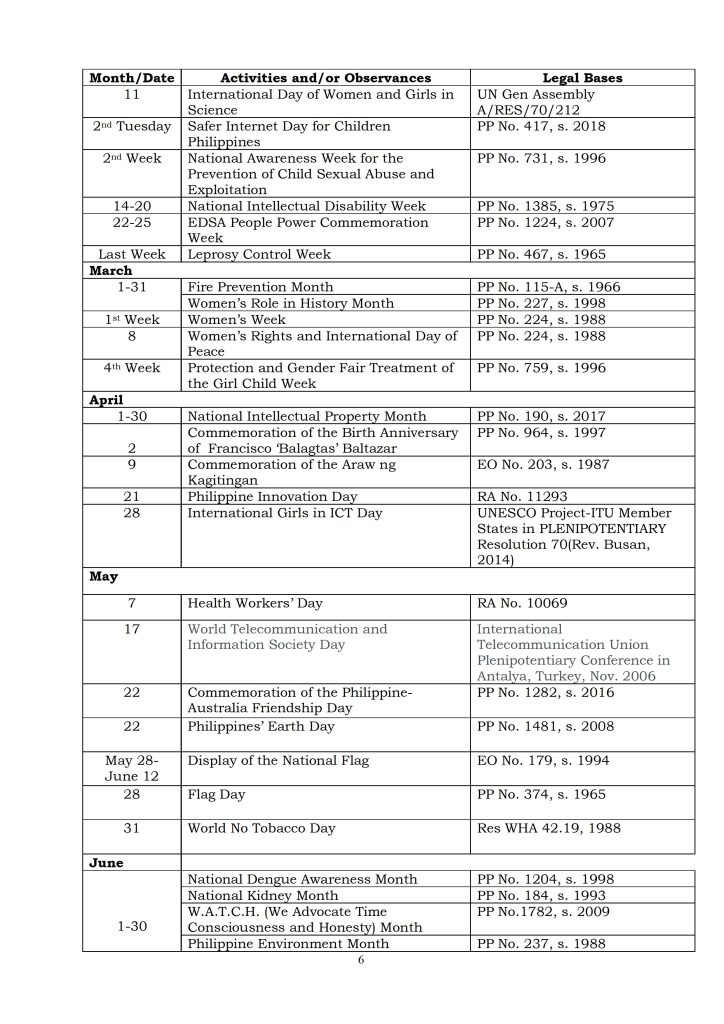 DepEd School Calendar for School Year 2022-2023