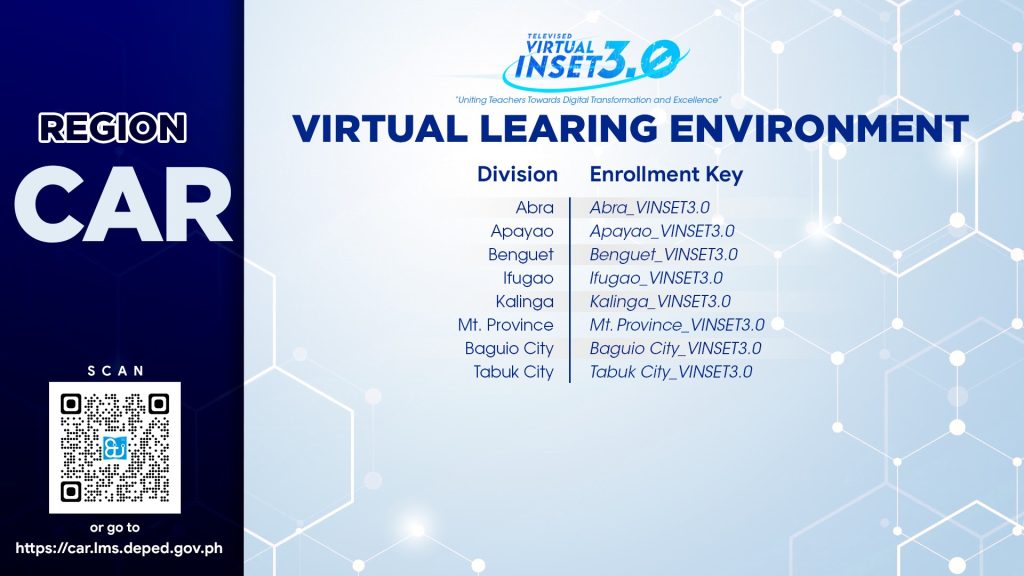 CAR Enrollment Key DepEd VINSET 3.0