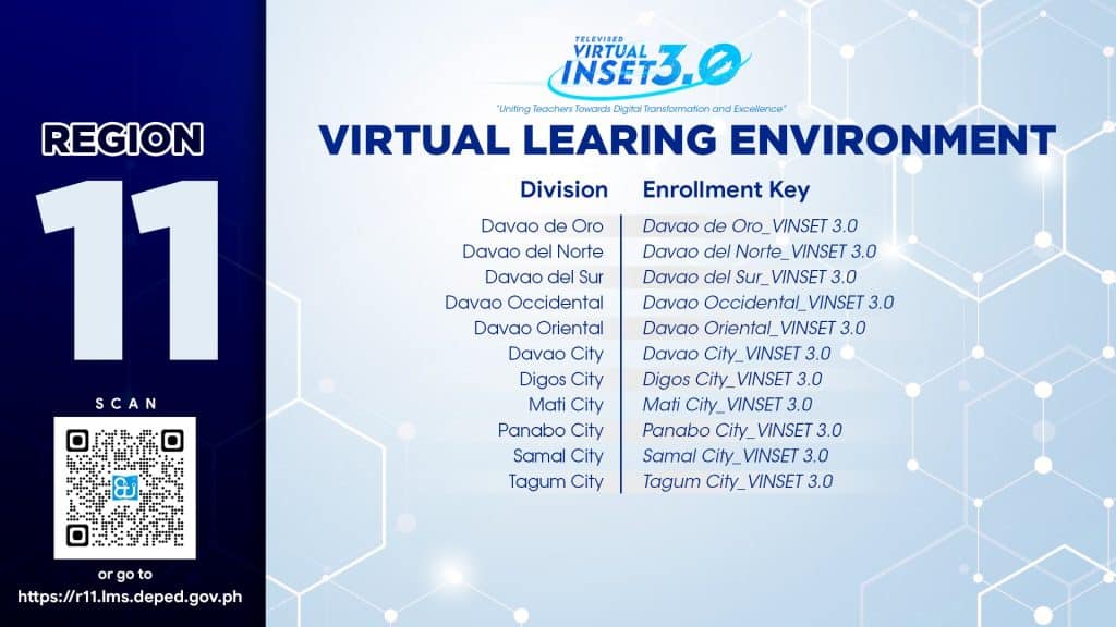 Region 11 Enrollment Key DepEd VINSET 3.0