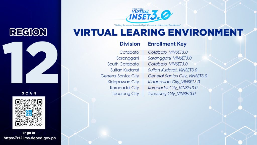 Region 12 Enrollment Key DepEd VINSET 3.0