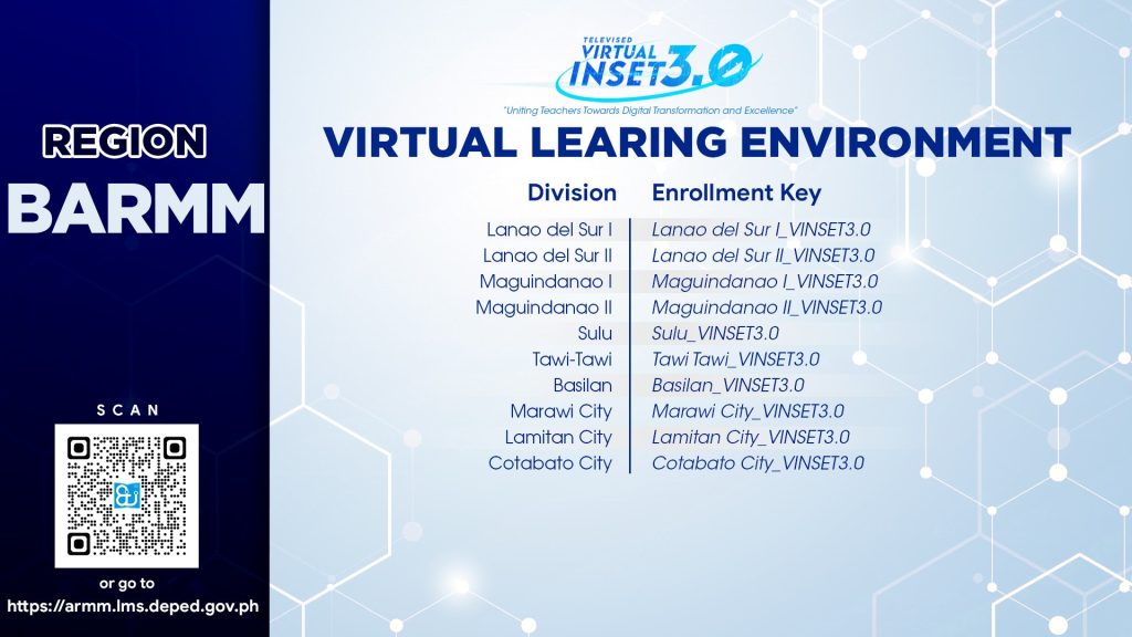 BARMM Enrollment Key DepEd VINSET 3.0