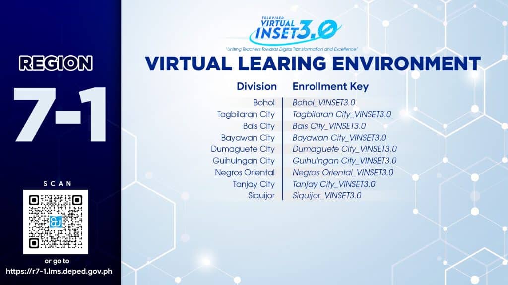 Region 7-1 Enrollment Key DepEd VINSET 3.0