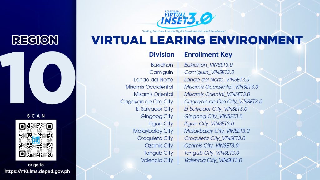 Region 10 Enrollment Key DepEd VINSET 3.0
