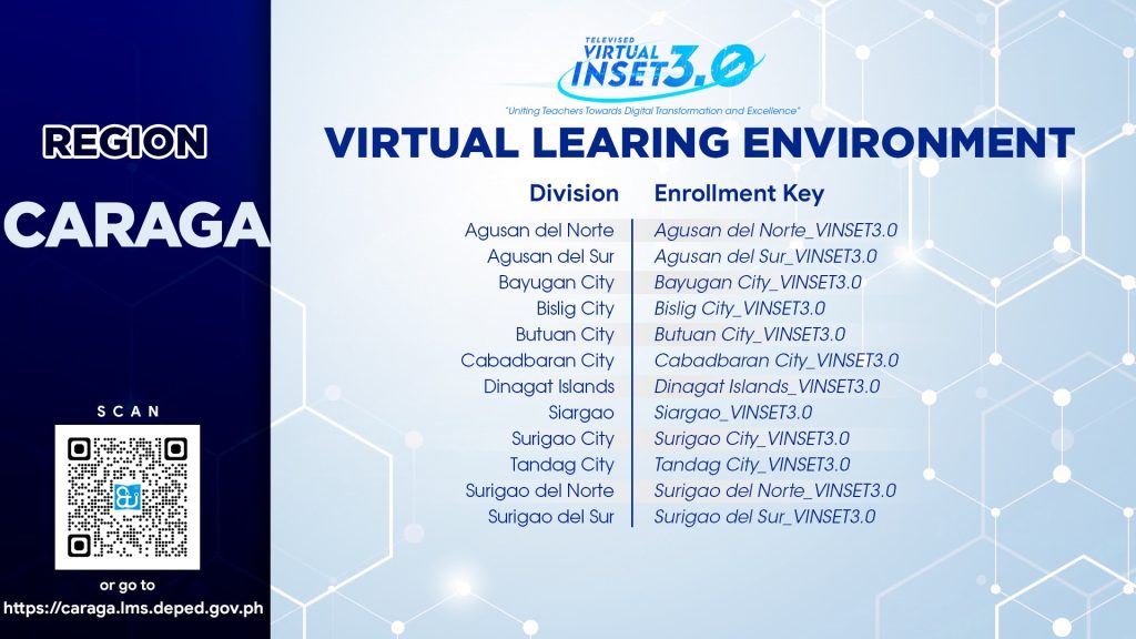 CARAGA Enrollment Key DepEd VINSET 3.0