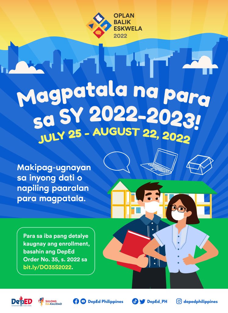 2022 Oplan Balik Eskwela Social Media Card Enrollment 2022-2023 