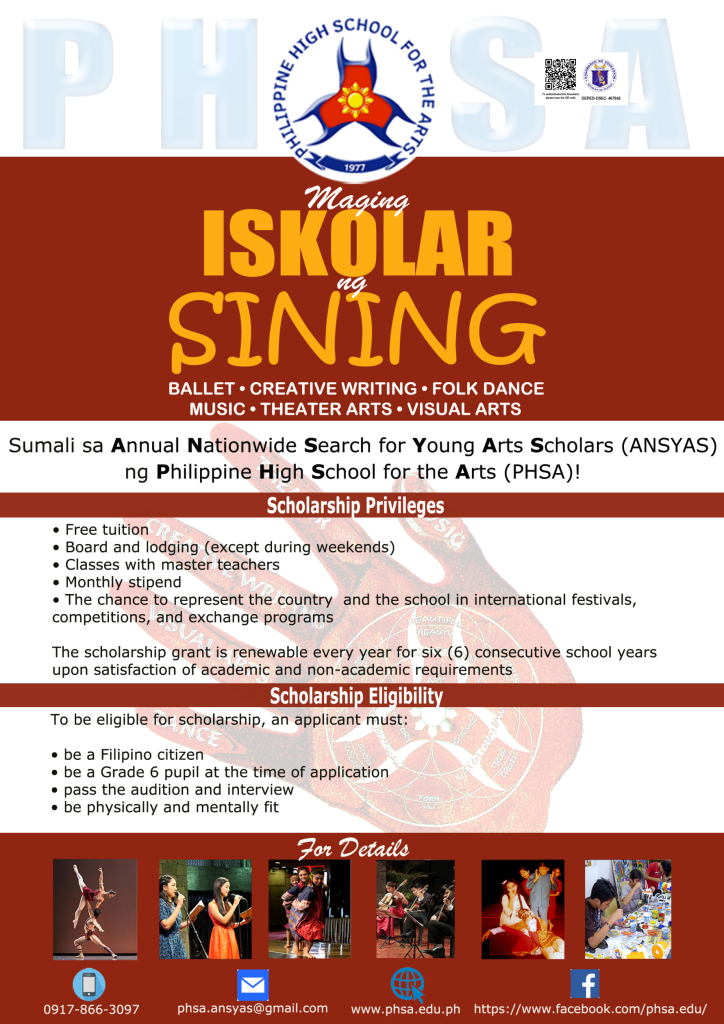 2022 Annual Nationwide Search for Young Arts Scholars (ANSYAS)